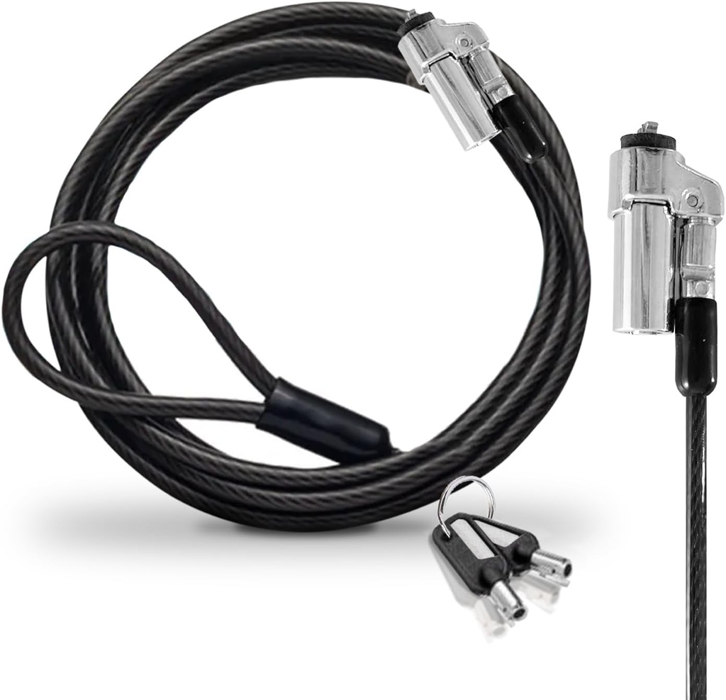 Cable de seguridad Nano de acero antirrobo, 180 cm, para portátil, ranura de seguridad Kensington Nanosaver, cierre con llave, 2 llaves.