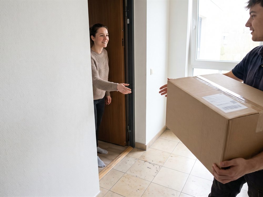 Caja de envío preparada para la recogida